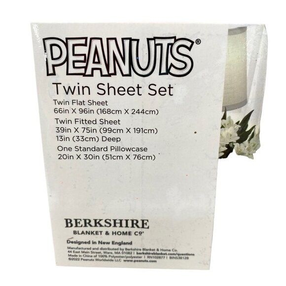 Berkshire Peanuts Twin Bed Sheet Set 4pc Halloween Snoopy Pumpkins Scary Ghost - Picture 4 of 5